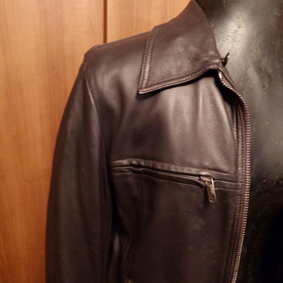 EMPORIO•ARMANI.ファー付き革ジャン.