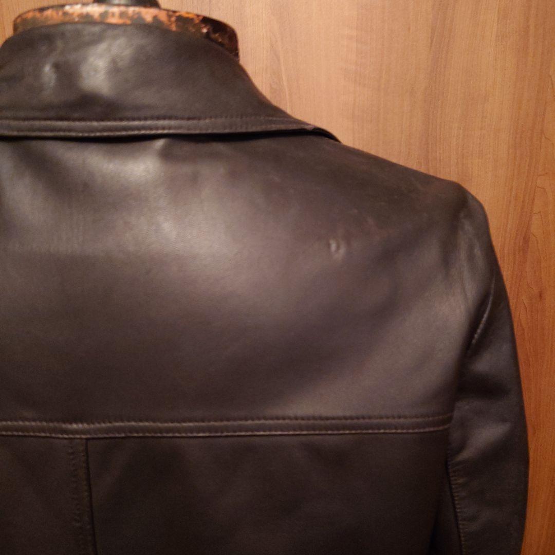 EMPORIO•ARMANI.ファー付き革ジャン.