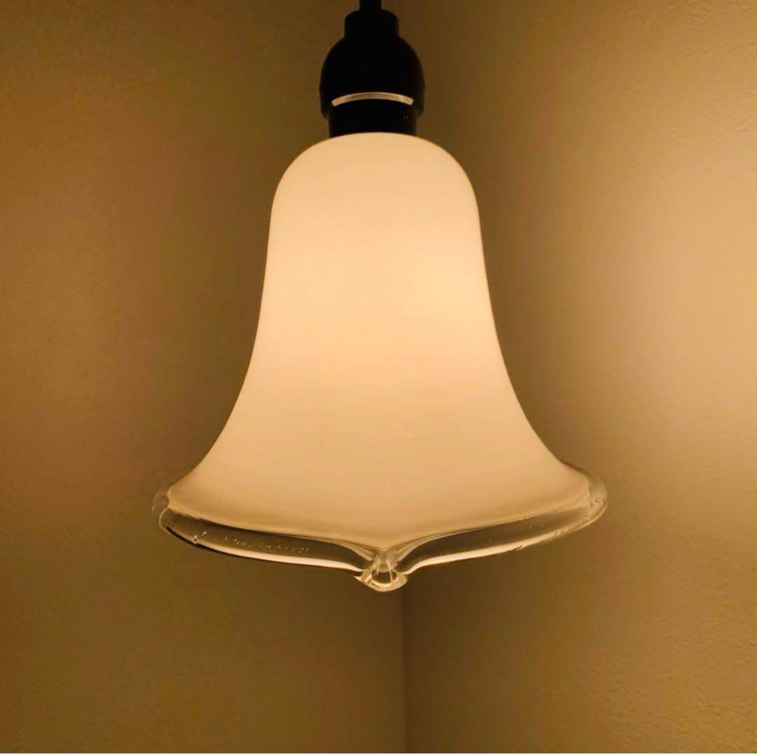 昭和レトロ 小ぶり 乳白ガラス 電傘 ペンダントライト ミルクガラス 照明 店舗