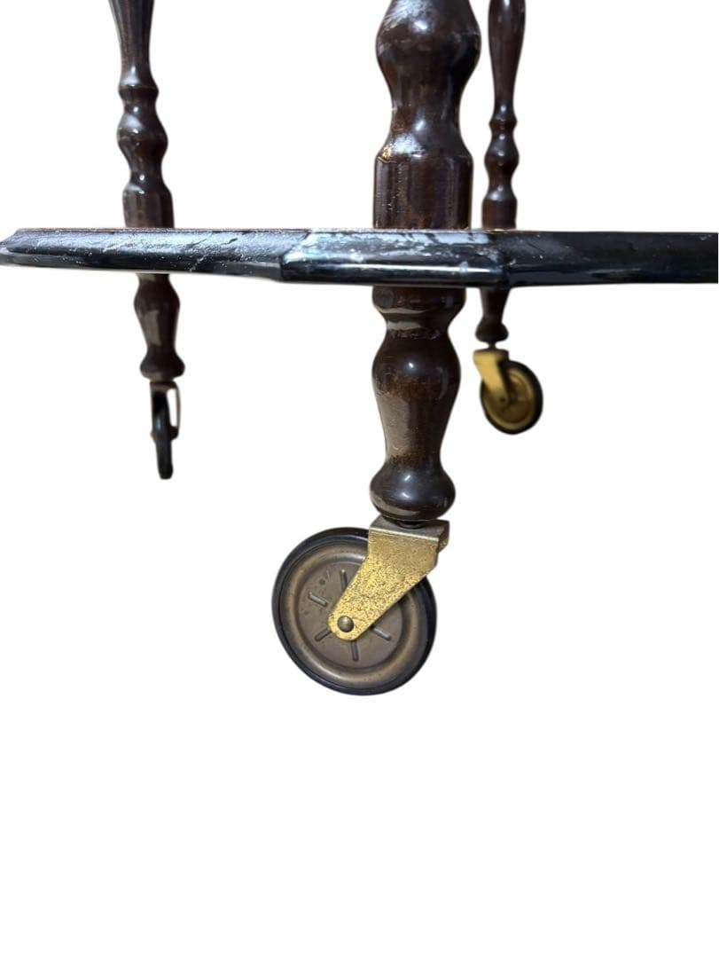 ■イタリア製　象嵌　キャスター付きキッチンワゴン　コーヒーテーブル