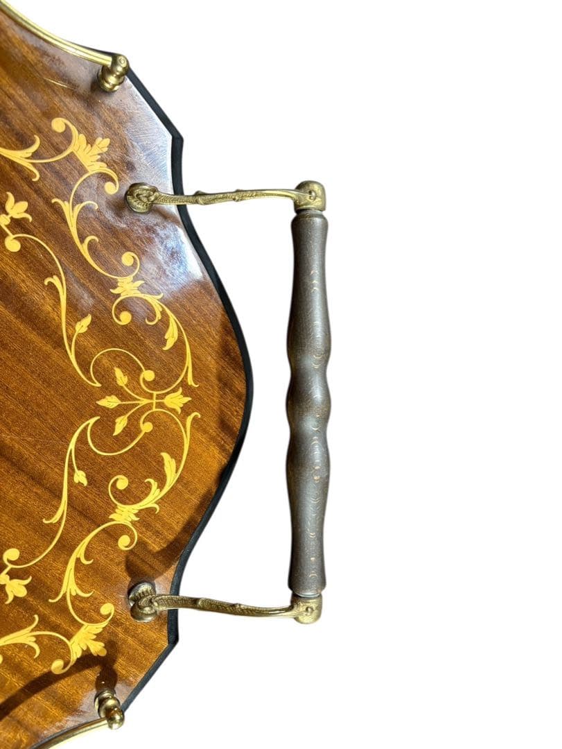 ■イタリア製　象嵌　キャスター付きキッチンワゴン　コーヒーテーブル