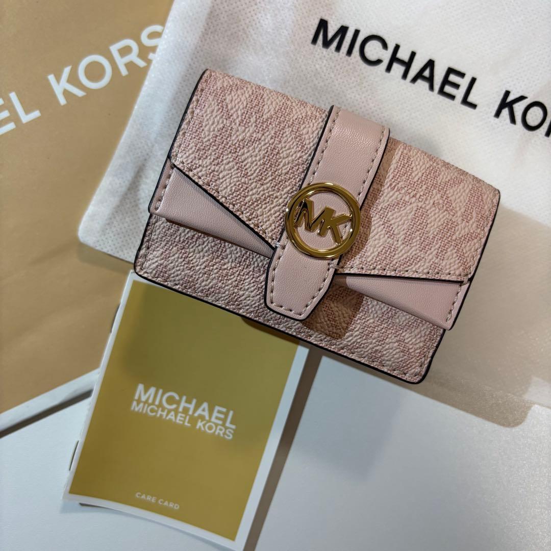 年内売り切ります 新品正規MICHAEL KORS Greenwichピンク財布
