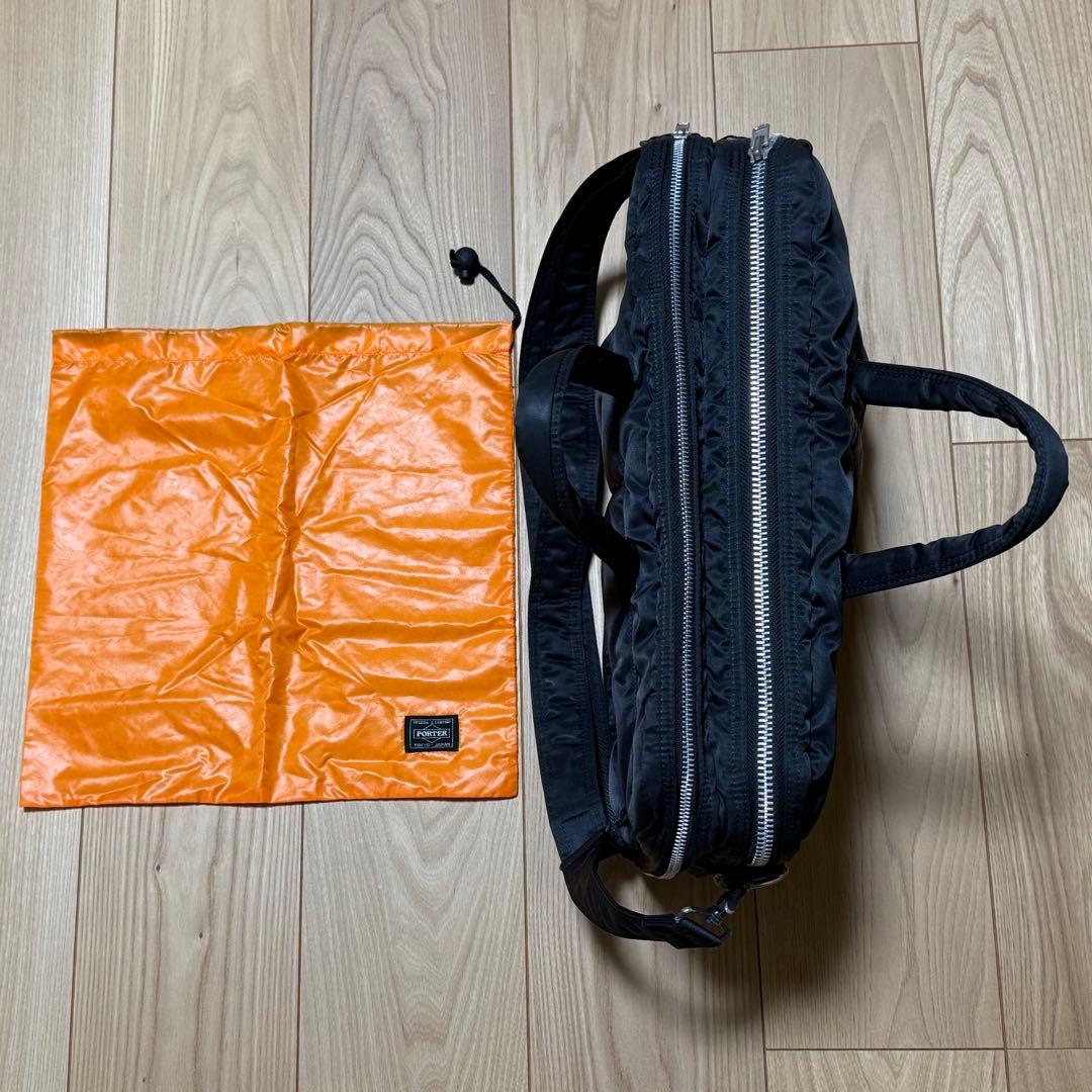 【希少】PORTER TANKER ブリーフケース 2way黒 2層 マチ拡張