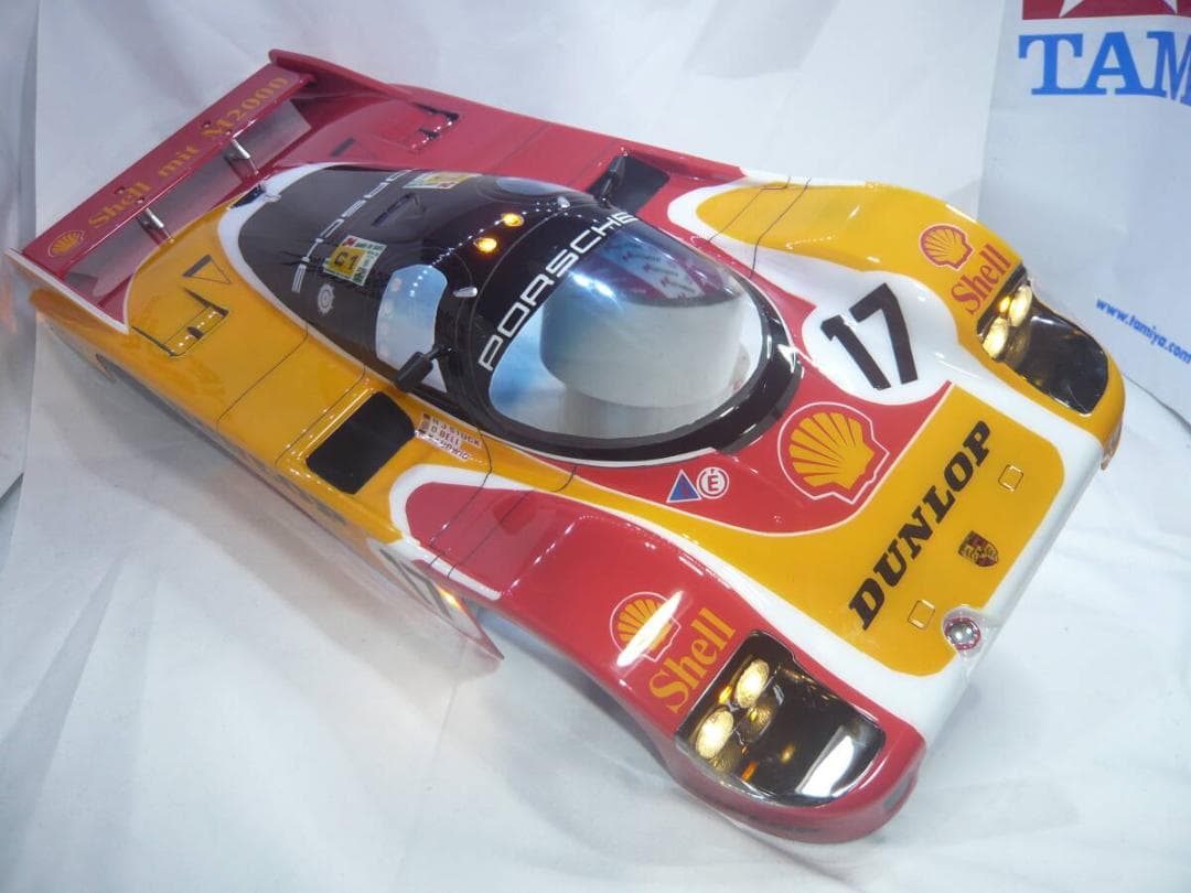 【送料込】タミヤ1/10RCポルシェ956ボディのみ個人塗装済み電飾付きCカー