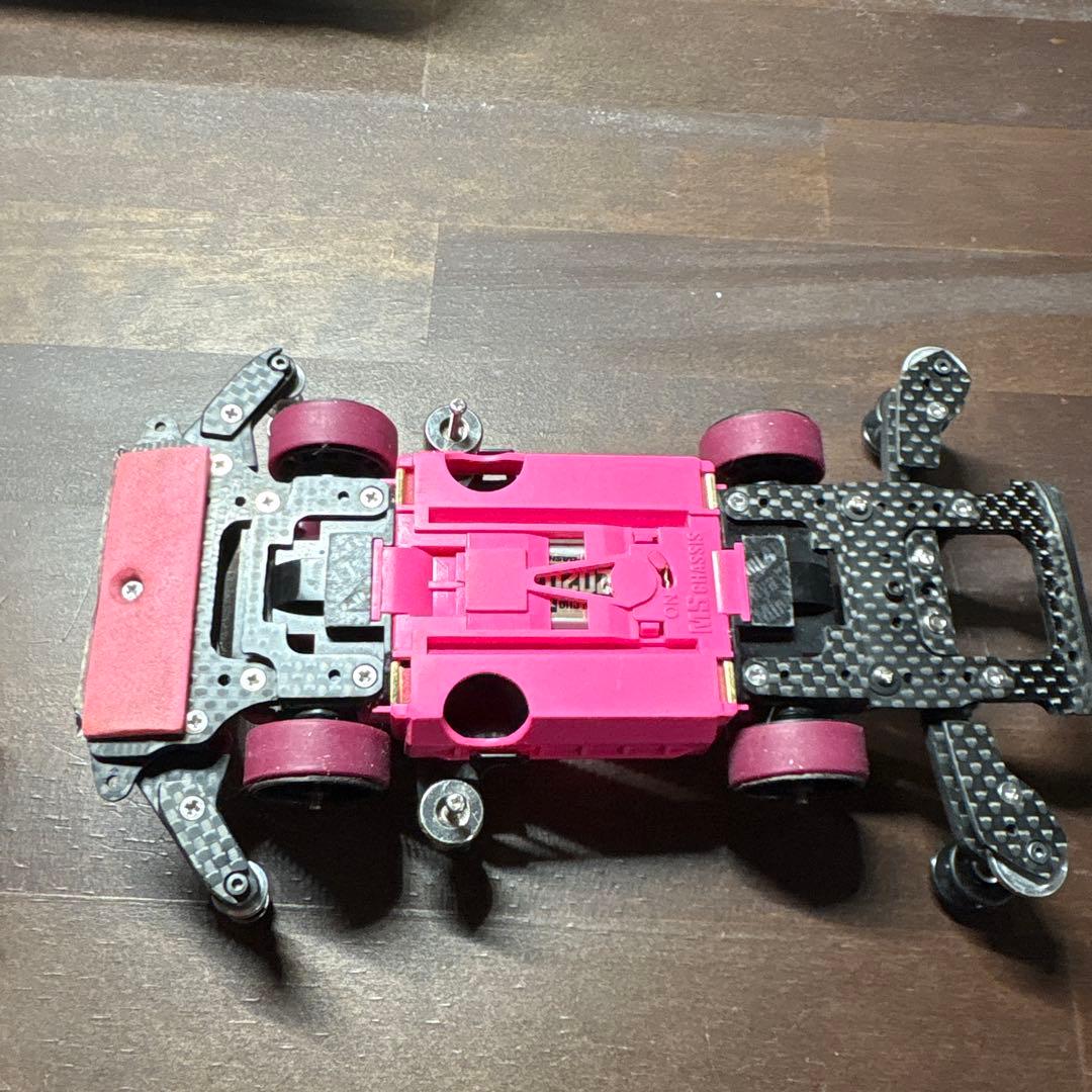 MSフレキ　ミニ四駆 ピンク　カーボン
