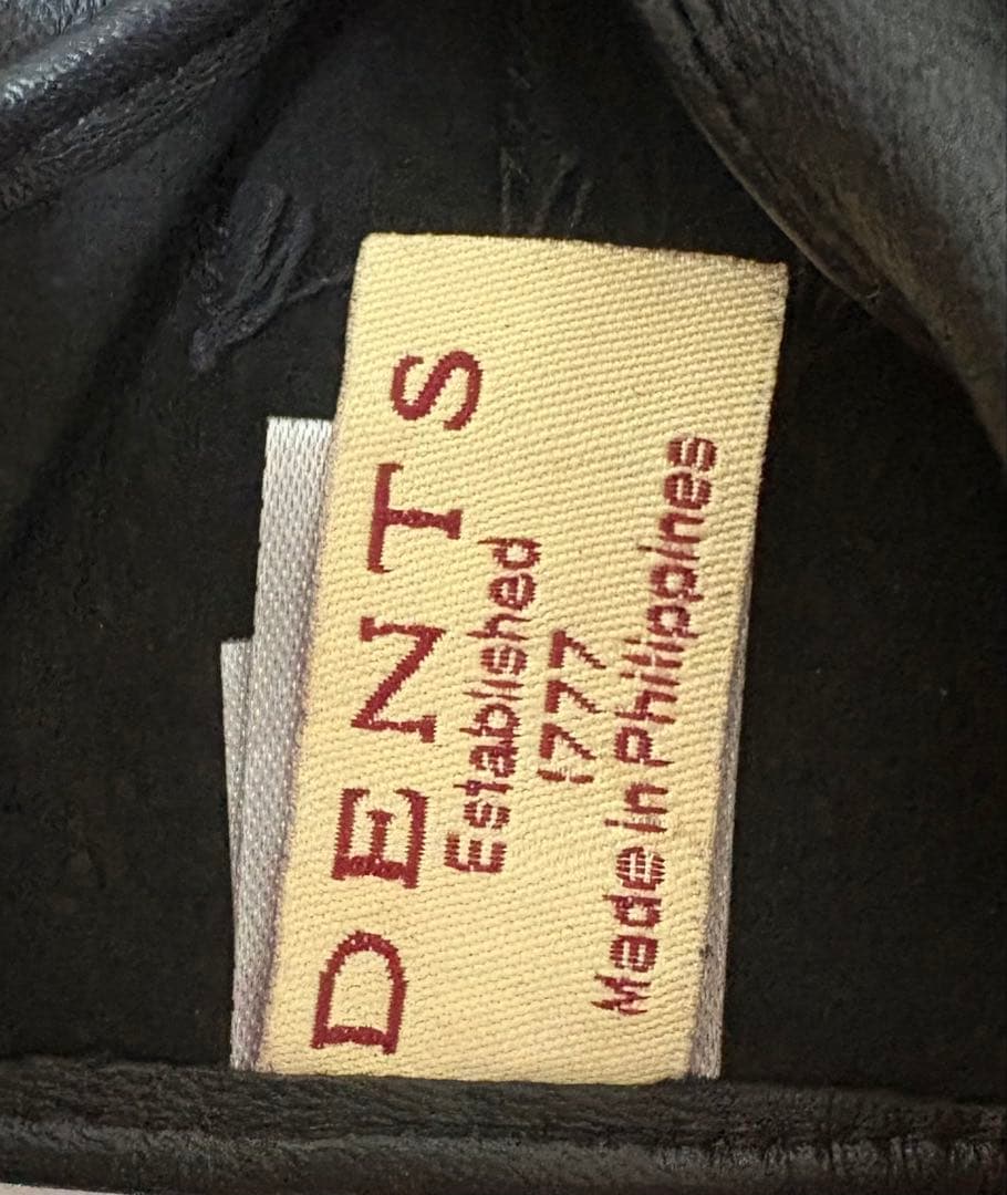 DENTS ブラック レザー手袋 ボタン付き