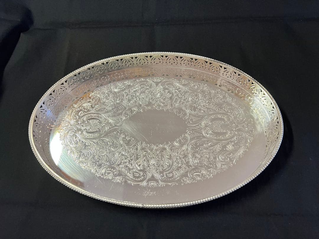 シルバープレート　オーバルトレイ