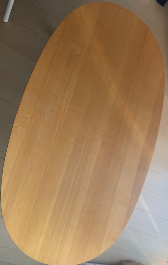 ナチュラルウッド 楕円形木製テーブル　中古品