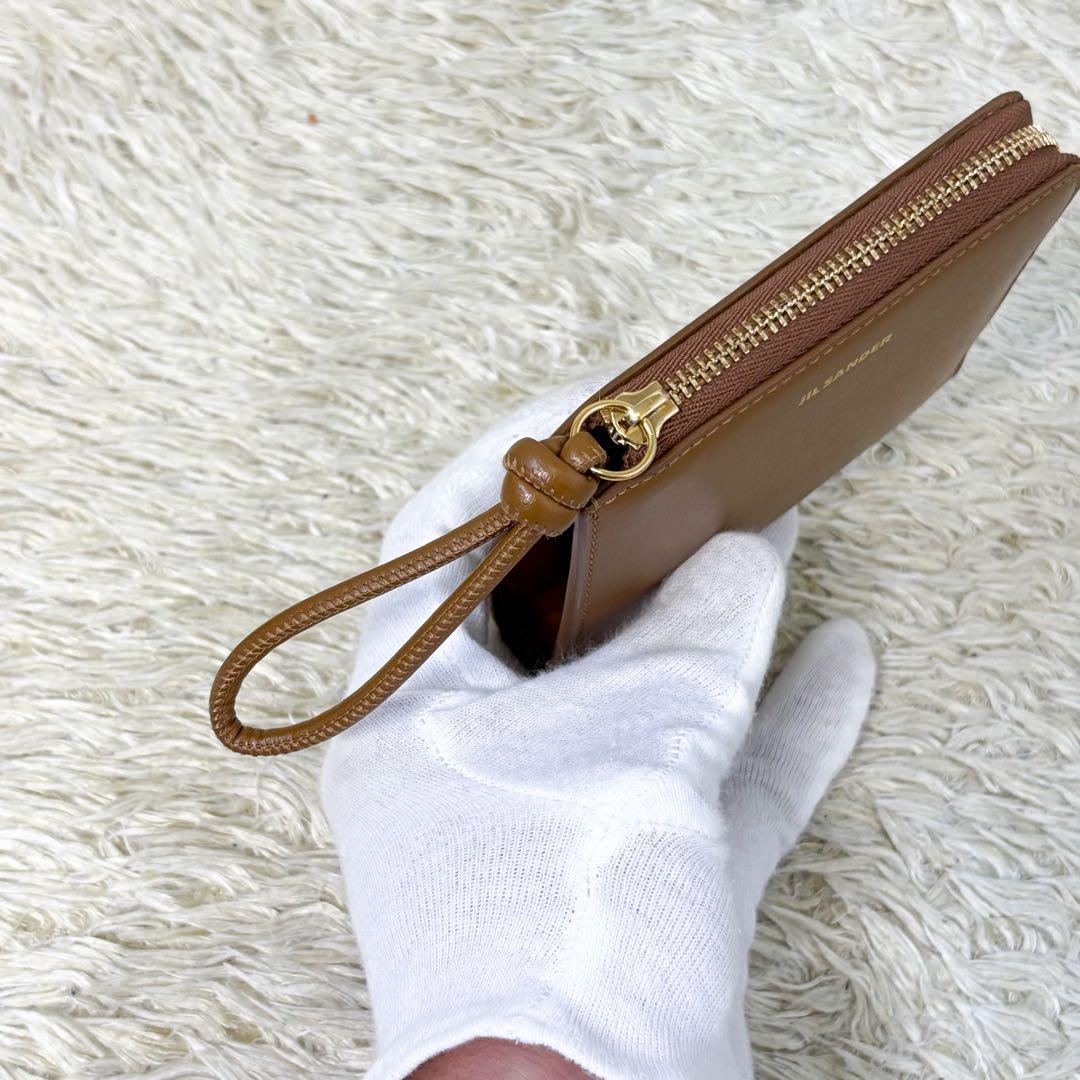 【未使用級】ジルサンダー GIRO クレジットカードパース キャメル L字