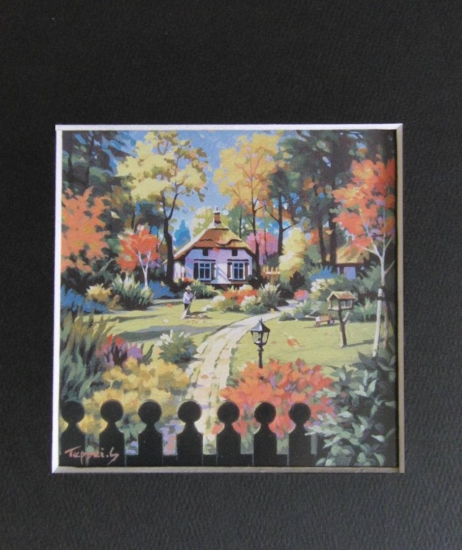 笹倉鉄平、【ヘルフスト】、希少な額装用画集より、状態良好、新品額装付