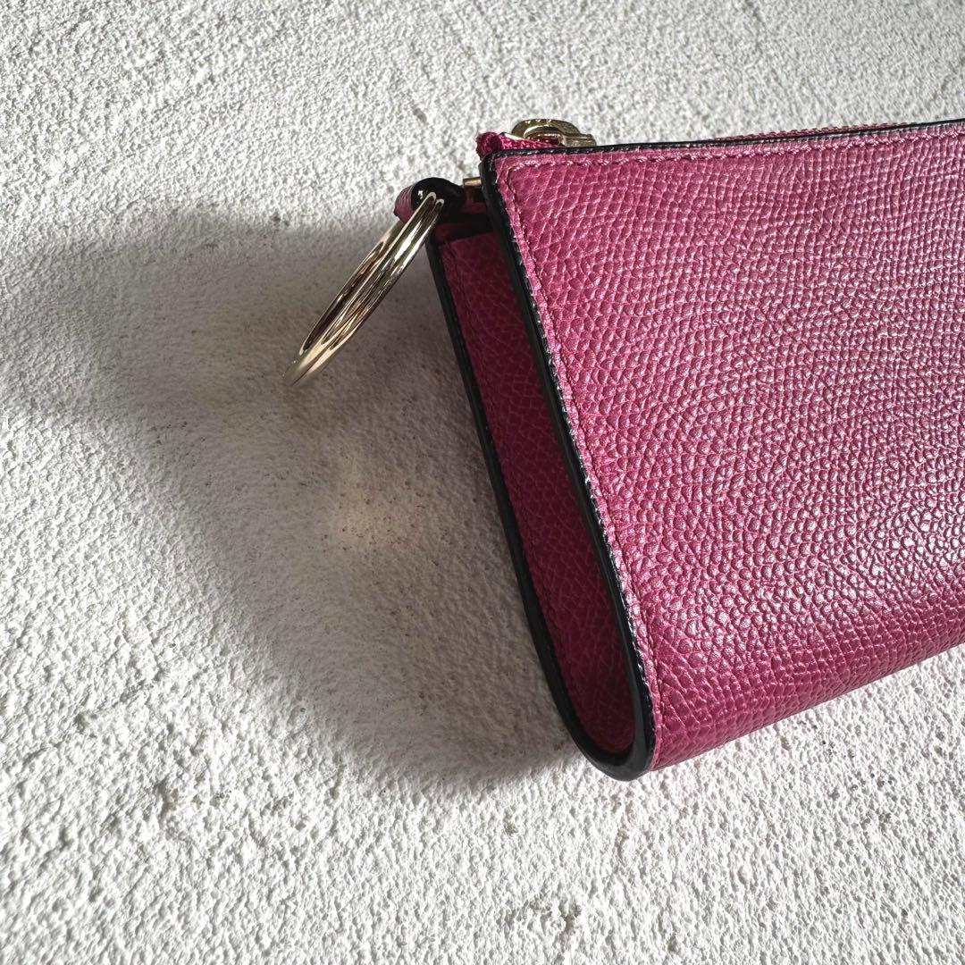 Valextra ヴァレクストラ ジップキーホルダー キーリング ピンク