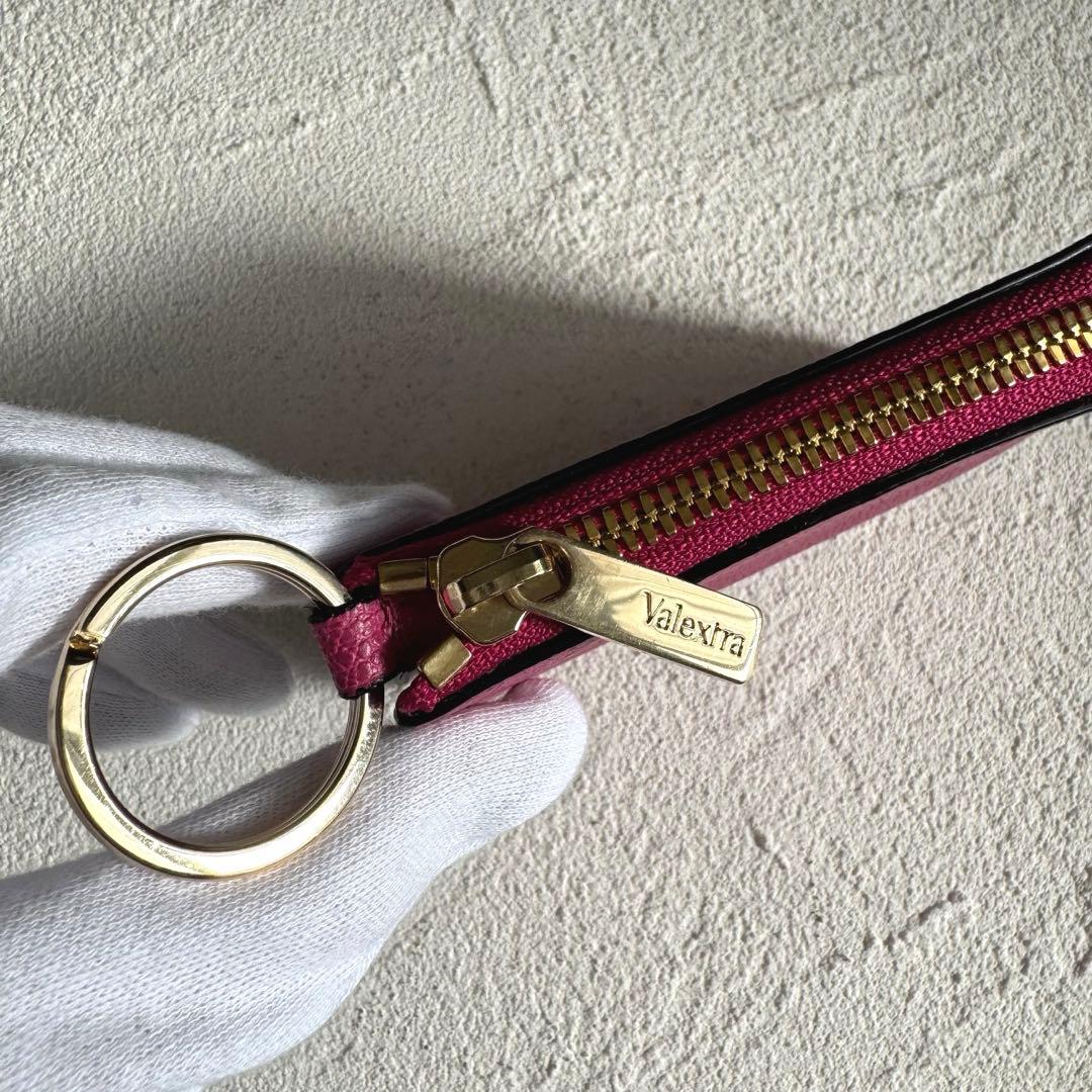 Valextra ヴァレクストラ ジップキーホルダー キーリング ピンク