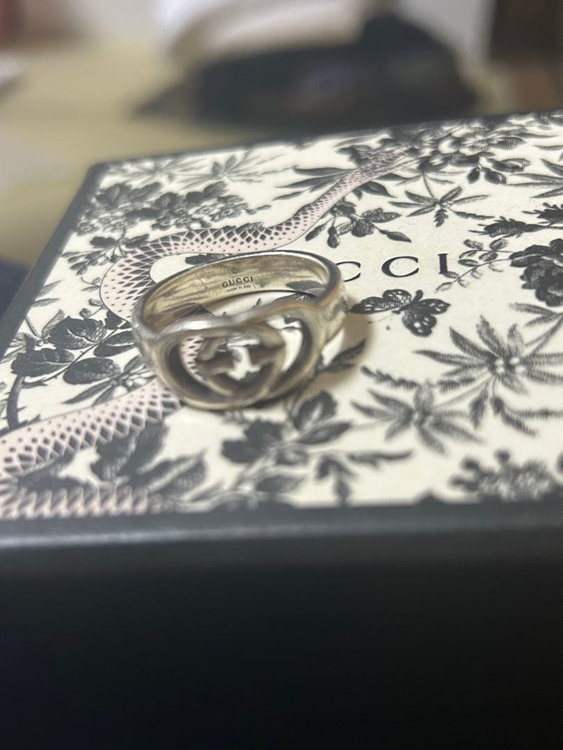 GUCCI ダブルGロゴ シルバーリング　925 19号