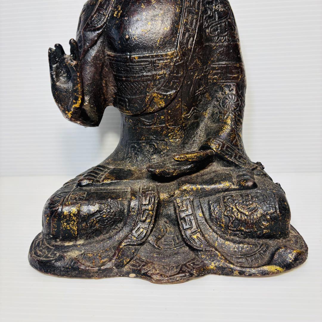 鍍金仏座像 中国古玩 仏教美術 仏像 佛 置物 骨董品 時代品 美術品