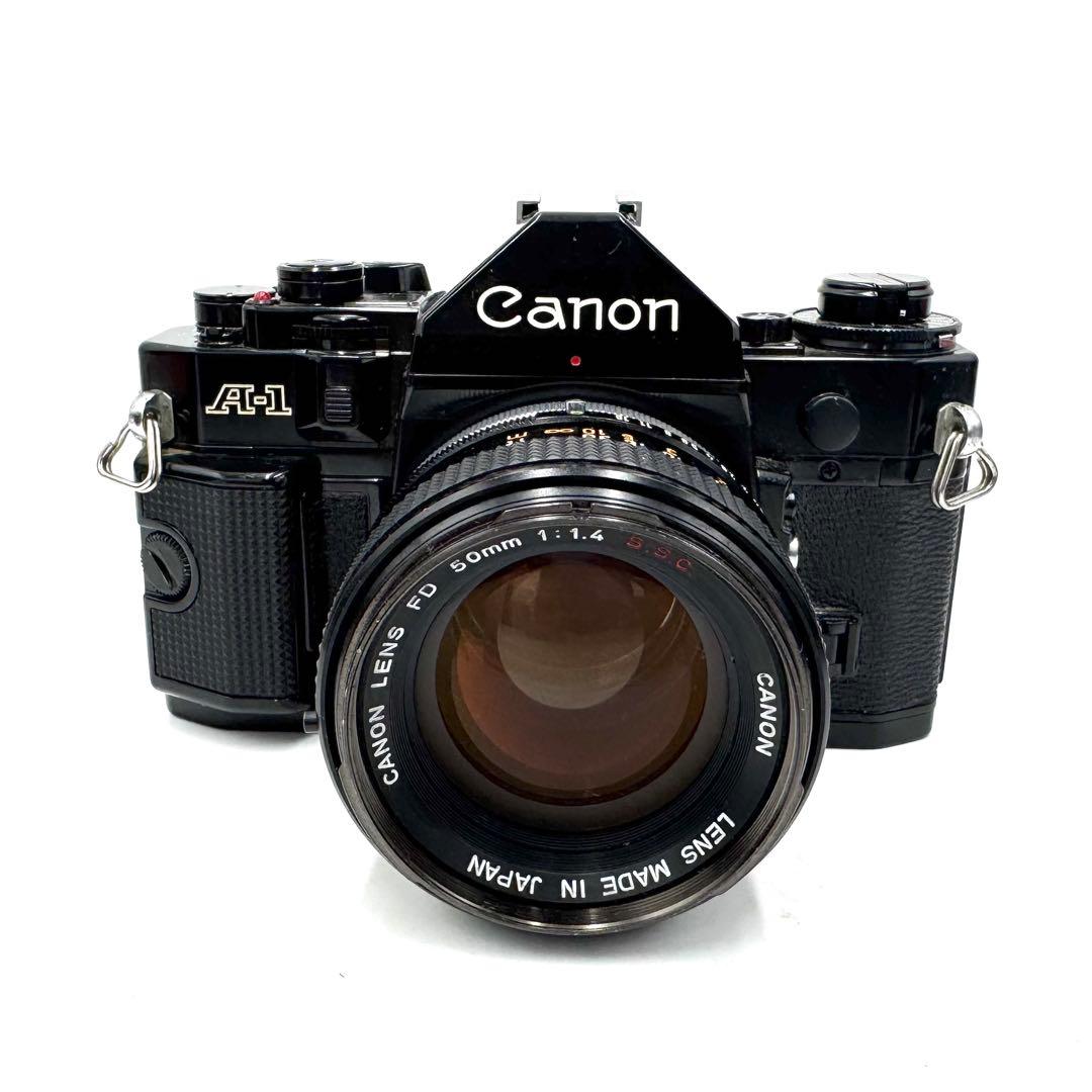動作良好 Canon A-1 フィルムカメラ FD 50mm f1.4 レンズ