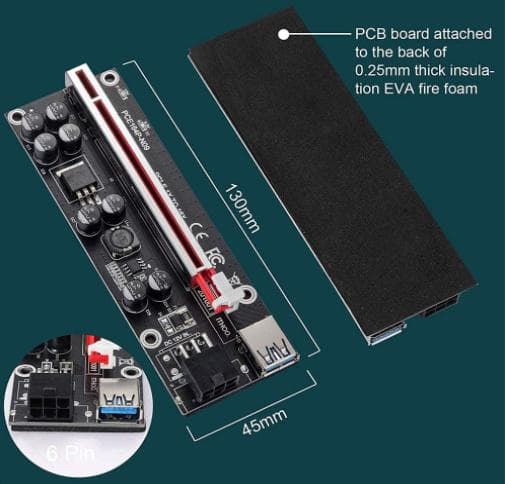 VER009S Plus PCI-E PCI Express 1X~16X 6個