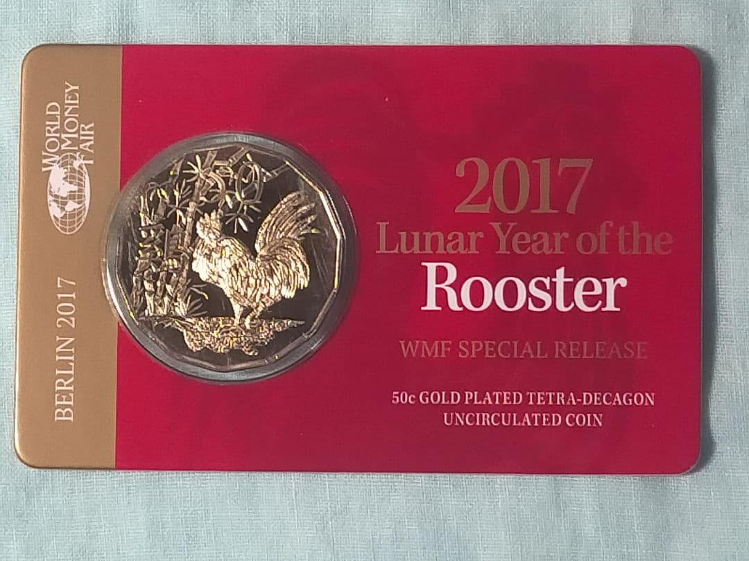 ☆。ブリスターパック入「オーストラリア 鶏図記念・2017」。