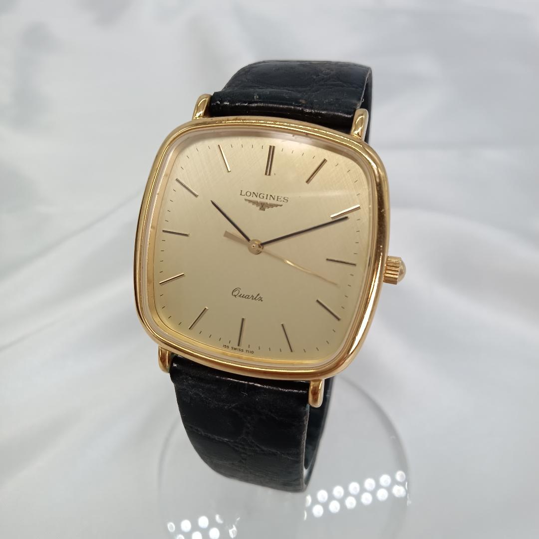 【電池交換済】LONGINES ゴールド スクエア 腕時計 メンズ 155710
