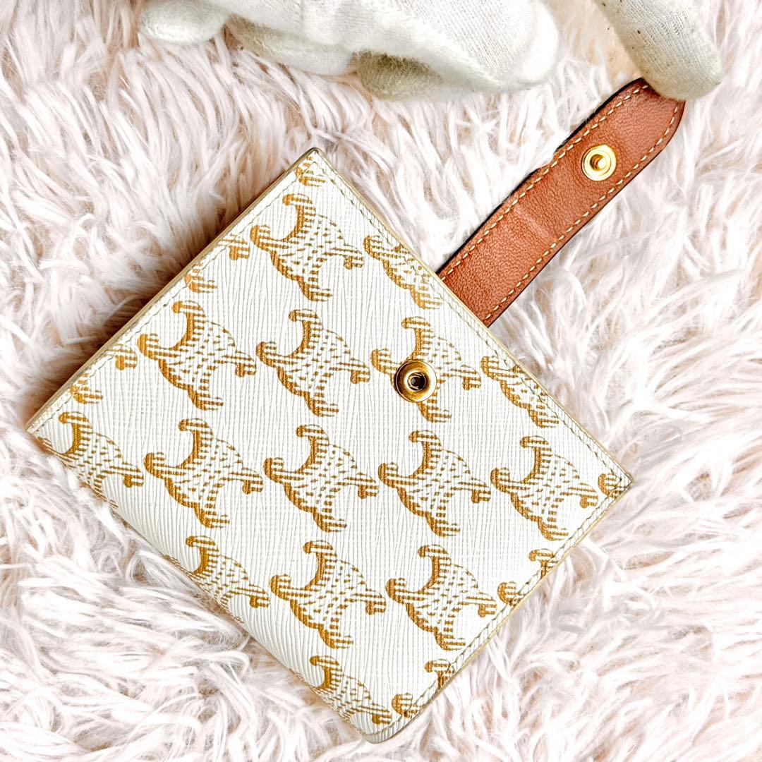 現行✨セリーヌ トリオンフキャンバス 二つ折り ストラップウォレット