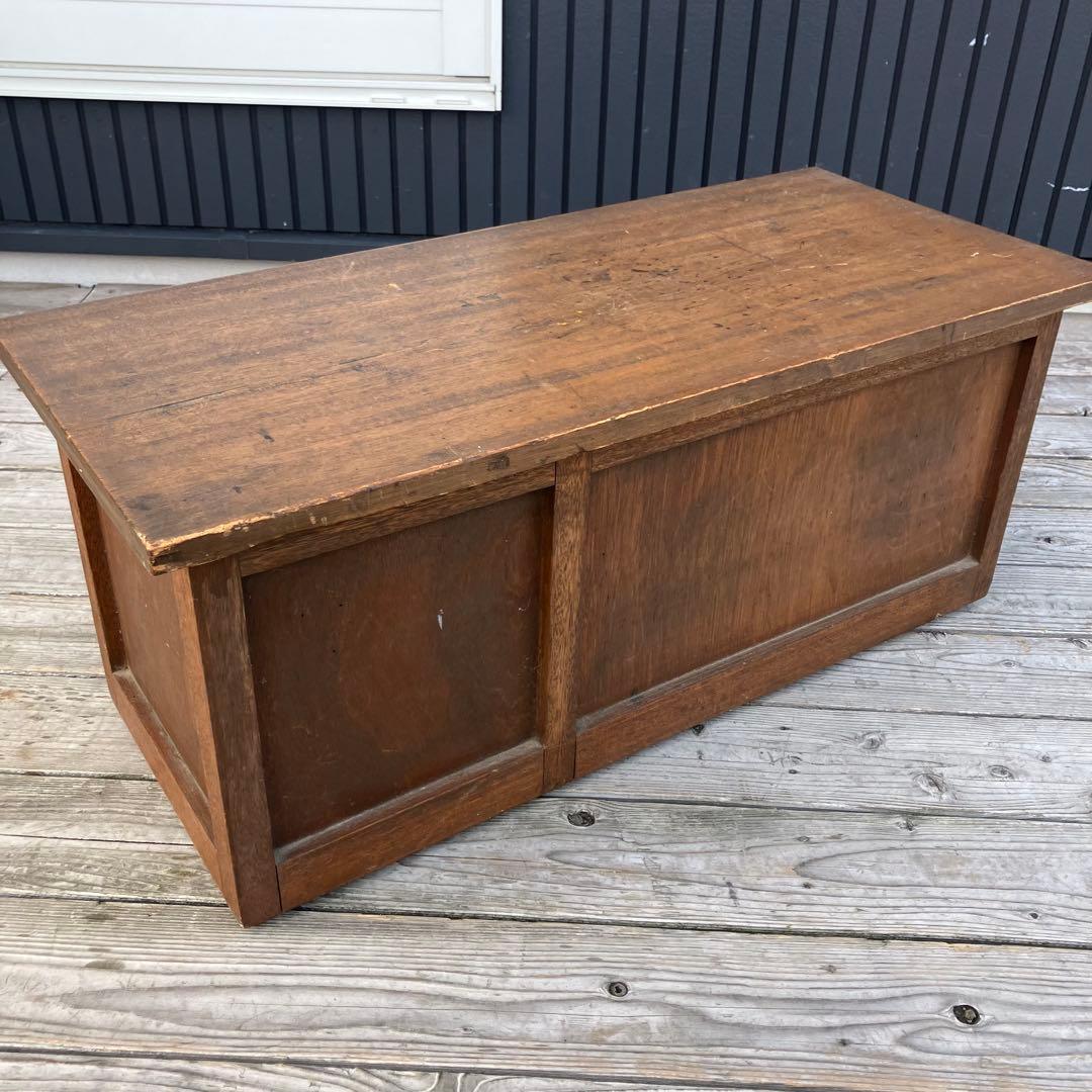 昭和レトロ 古家具 木製文机 3杯引き出し付き座卓 書斎机 ビンテージ 古道具