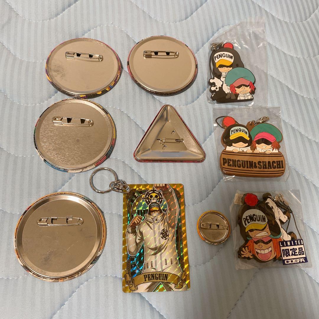 ワンピース　ペンギン　シャチ　ロー　ハートの海賊団　グッズ　輩缶バッジ　ラバスト