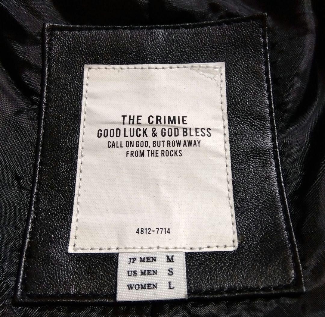 THE CRIMIE ブラックレザーシングルライダースジャケット M　美品