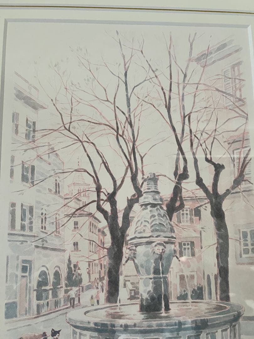 笹倉鉄平 「旧市街の猫たち」シルクスクリーン