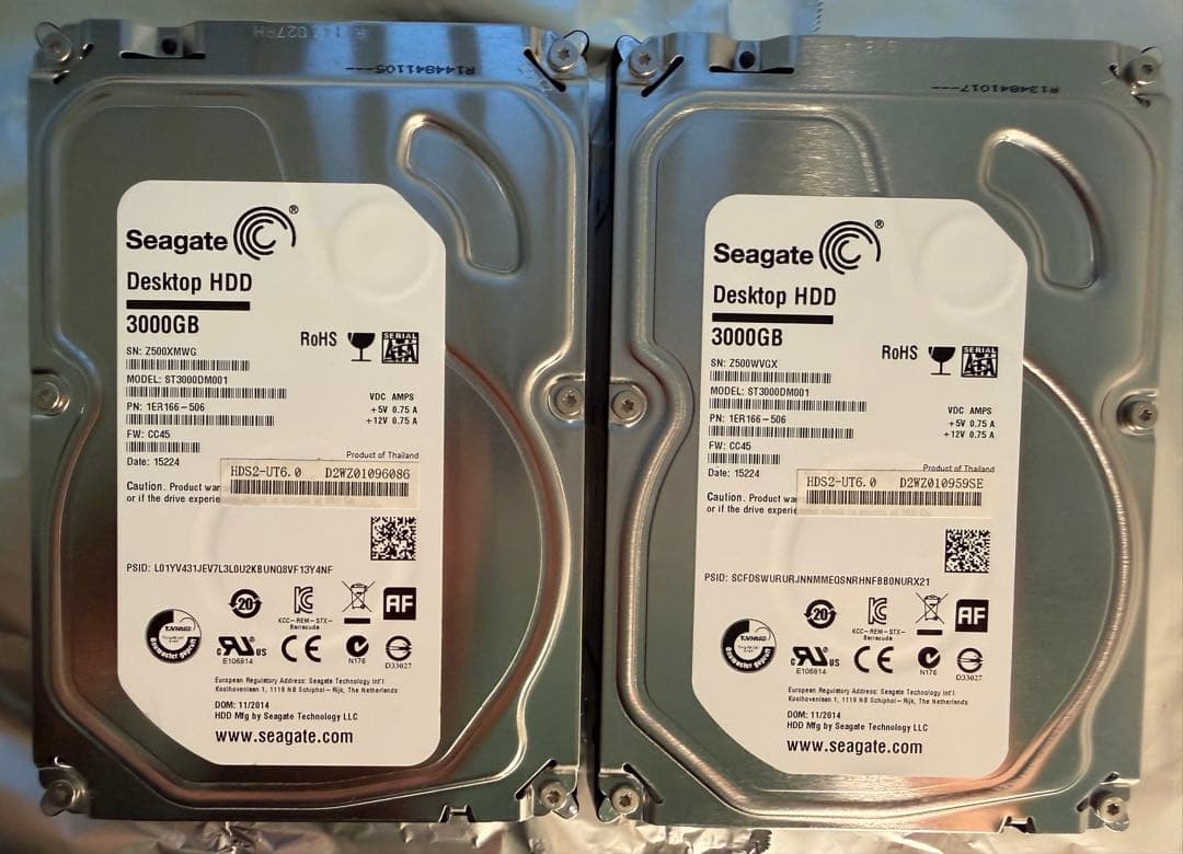 Seagate HDD 3TB Model:ST30000DM001の2セット