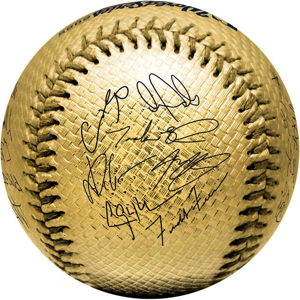 大谷翔平2025限定WSチャンピオン記念サイン入GOLDボールローリングス社製