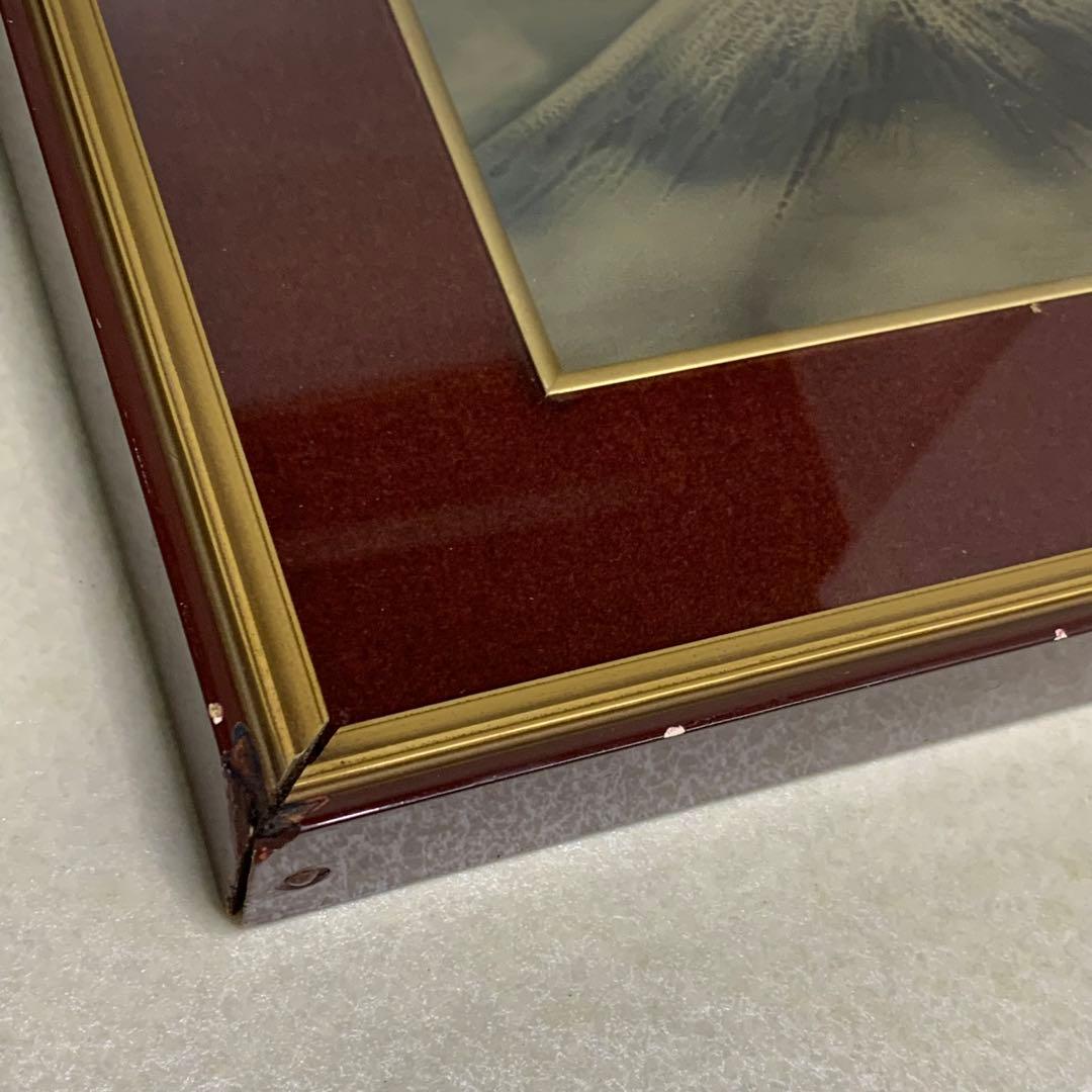 彫金 佐野光明 彫金画 富士　刻銘