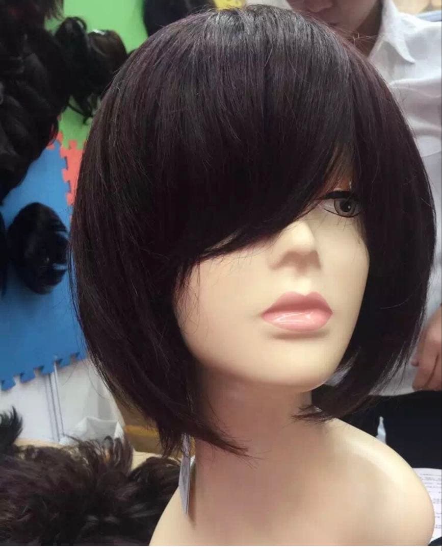 人毛100% つむじ部分手植え ボブ ウィッグ かつらN28