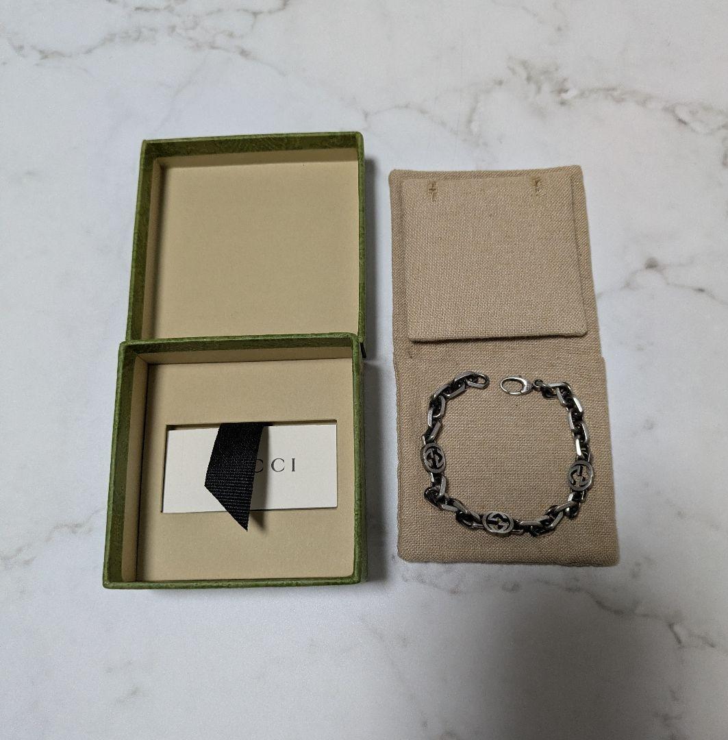GUCCI　インターロッキングG チェーン ブレスレット　エイジング加工　18号