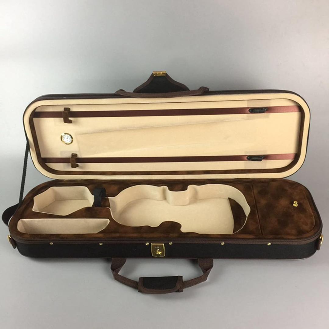 4/4 バイオリンケース軽量ブランケット、ストラップ2、湿度計付