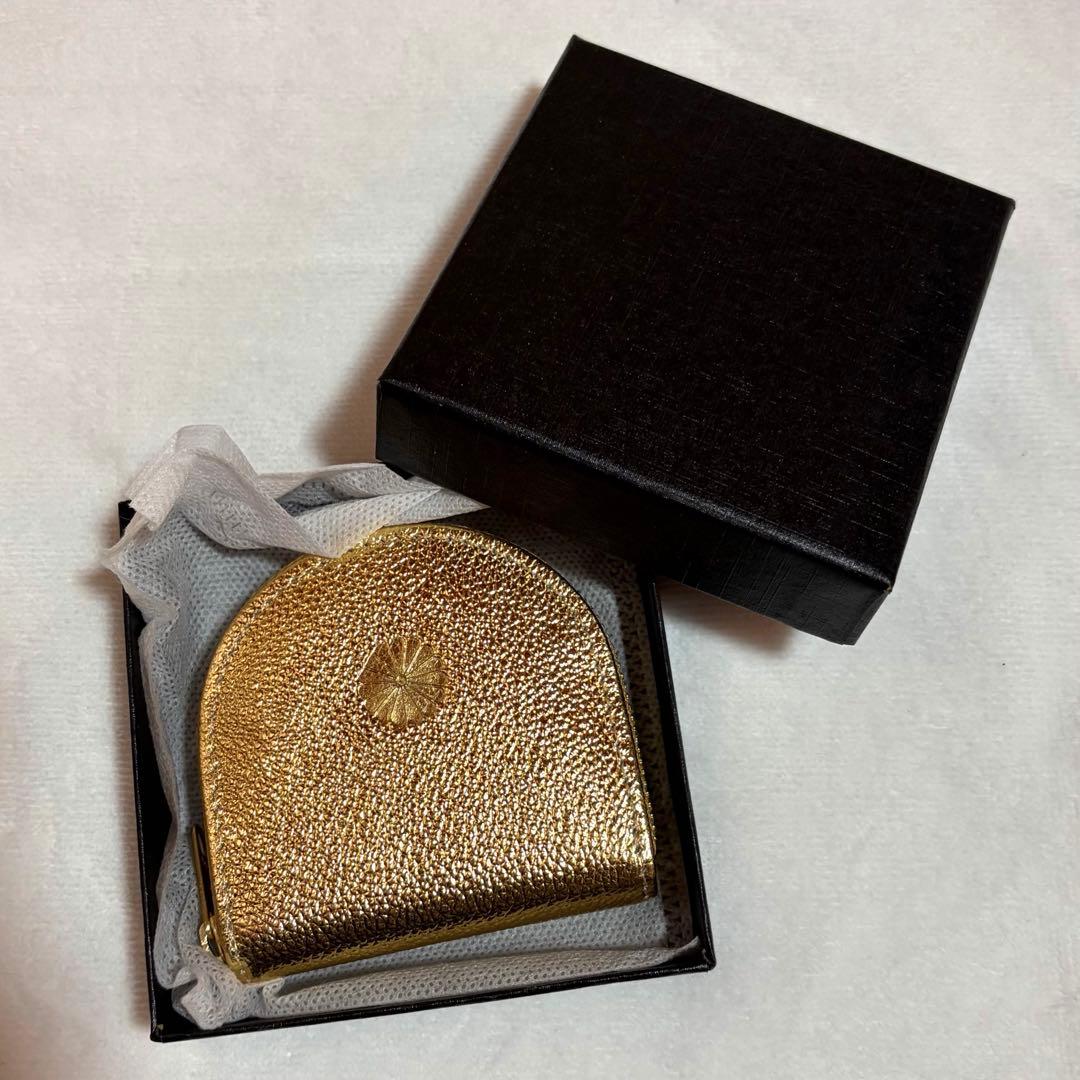 【新品未使用】皇居財布 金色レザー小銭入れ ゴールドケース　皇室