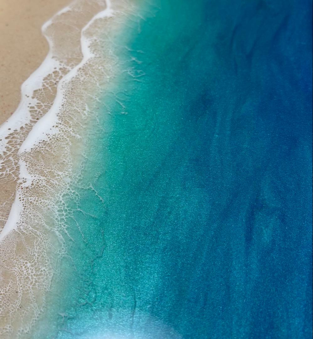 レジンアート　レジンテーブル　ミニテーブル　海レジン　オーシャンアート