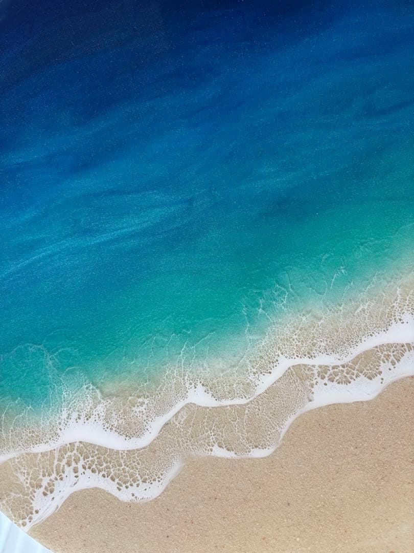 レジンアート　レジンテーブル　ミニテーブル　海レジン　オーシャンアート