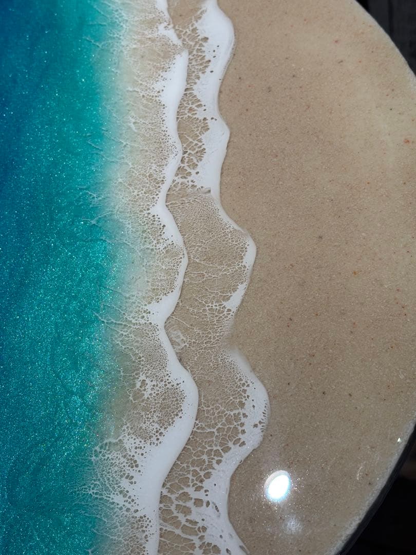 レジンアート　レジンテーブル　ミニテーブル　海レジン　オーシャンアート