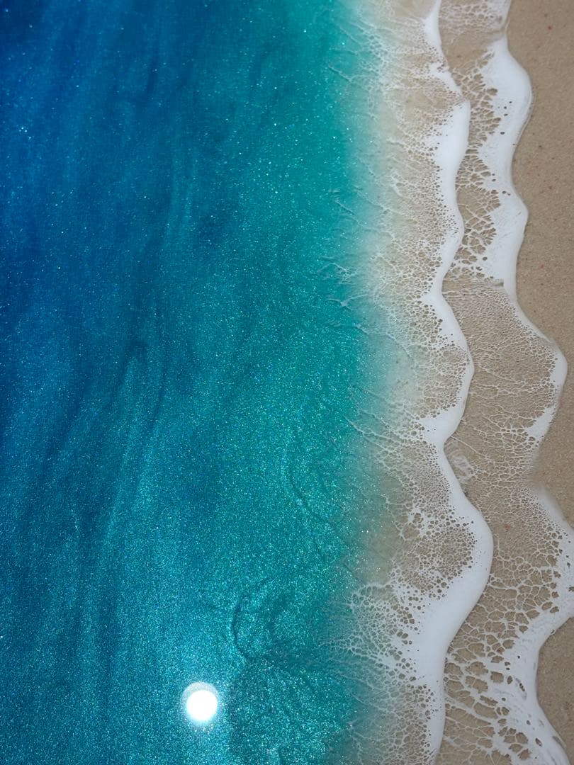 レジンアート　レジンテーブル　ミニテーブル　海レジン　オーシャンアート