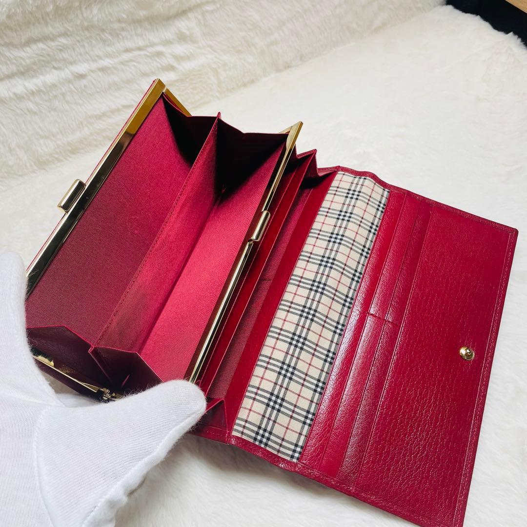 極美品　BURBERRY がま口　長財布　二つ折り　ノバチェック　おしゃれ