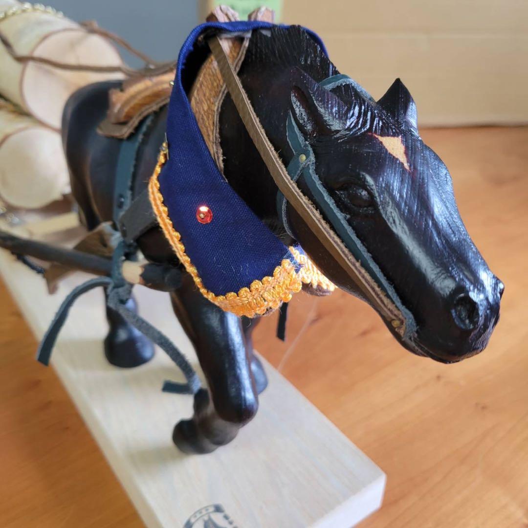 【匿名発送】木工品　置物　アンティーク　北海農耕馬　北海道の馬