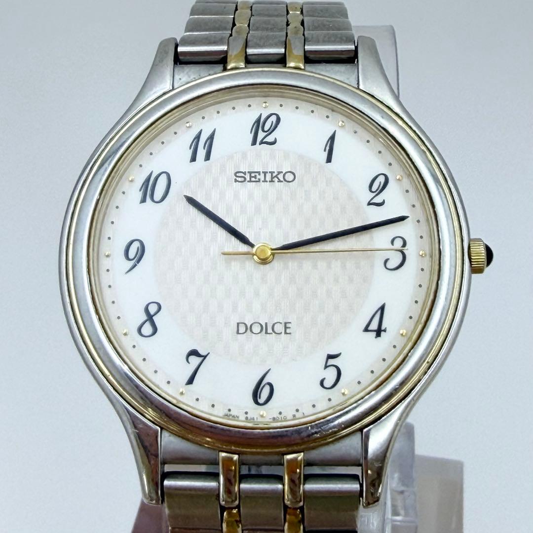 【稼働 新品電池】セイコー ドルチェ 8J41-8000 メンズ 腕時計