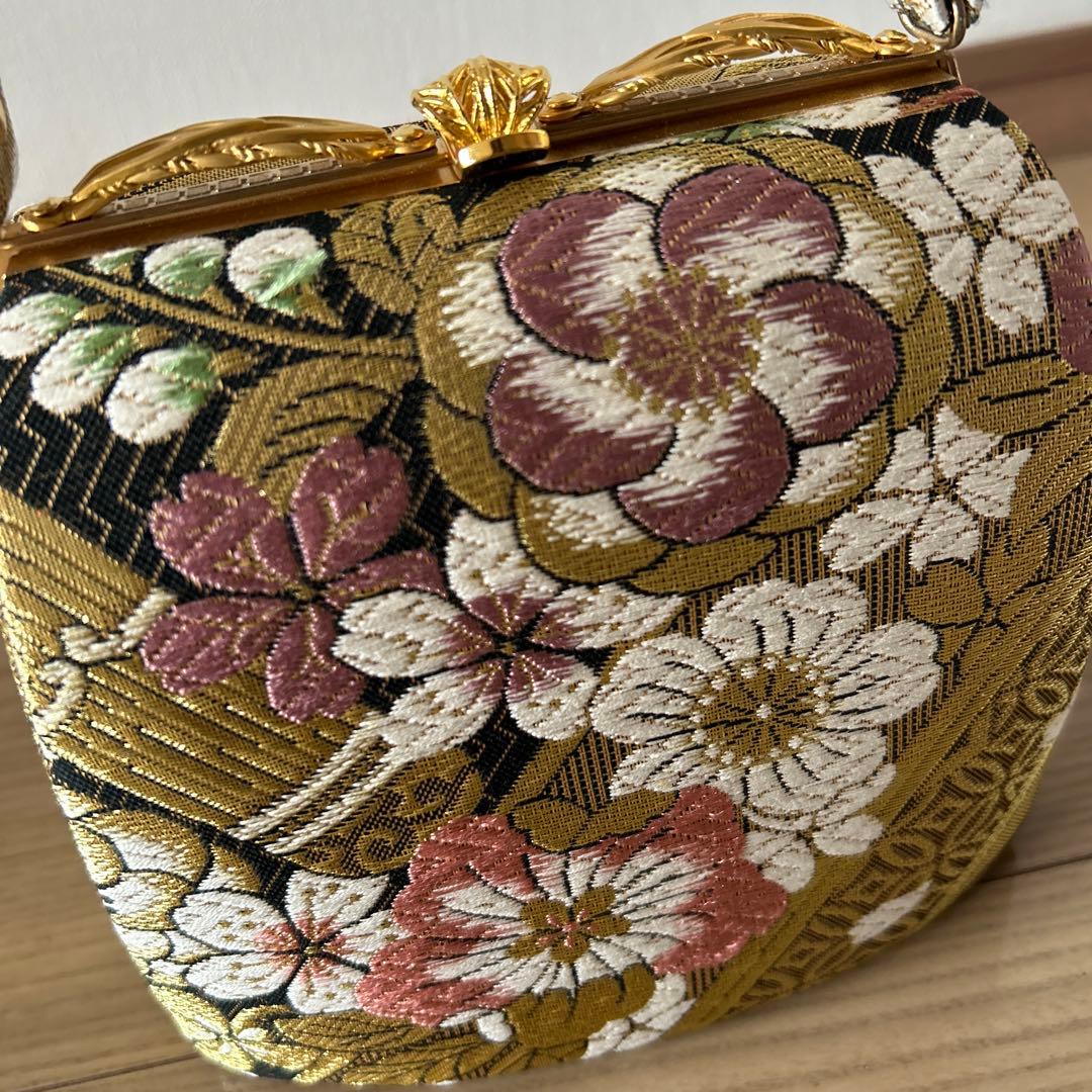 花柄刺繍の和装用バッグと草履セット
