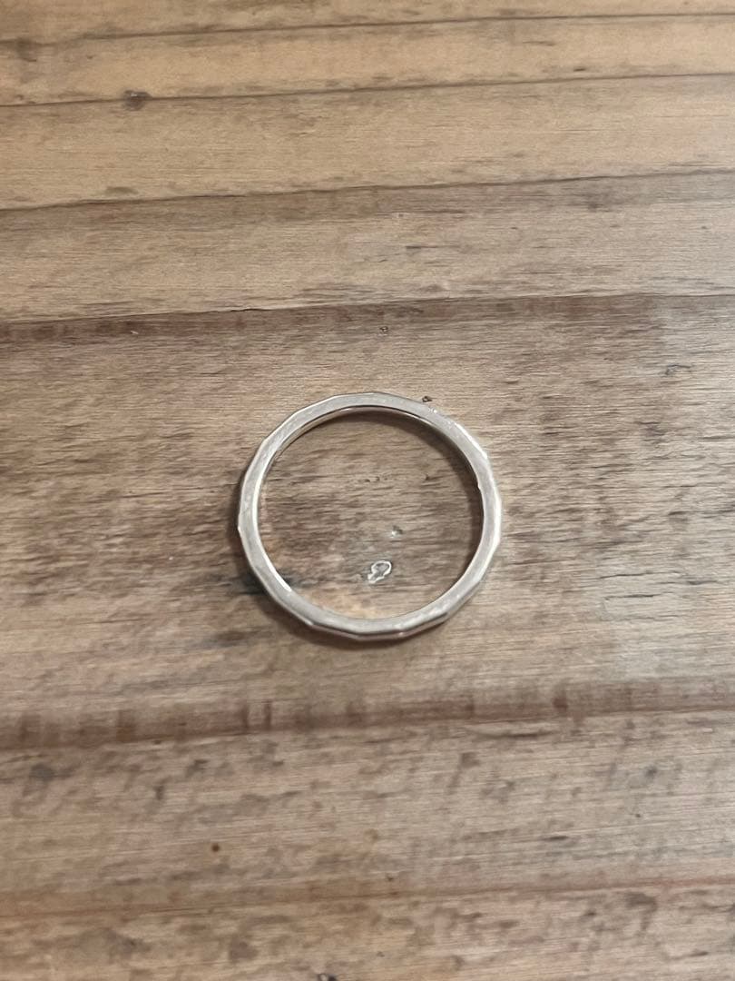 シルバー ファセッテッド リング＋シルバーフラットバンドリングセット