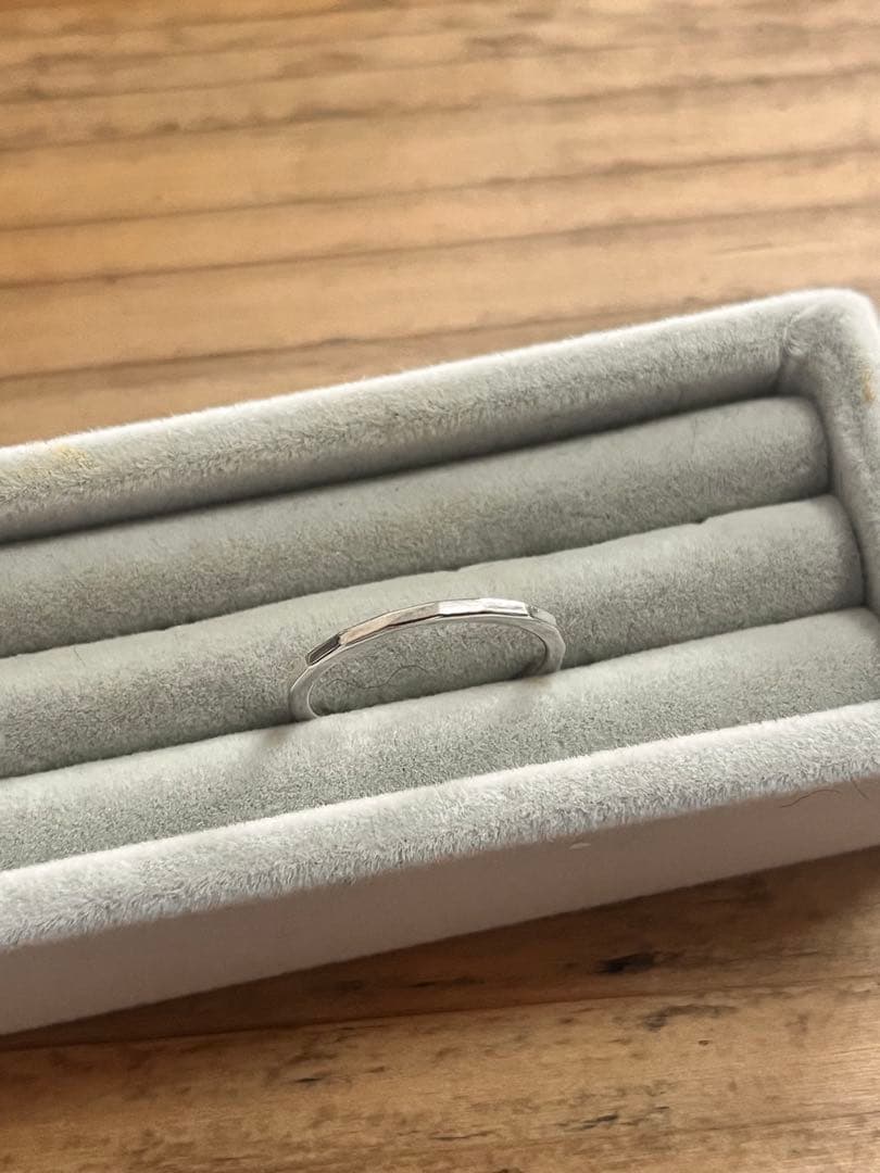 シルバー ファセッテッド リング＋シルバーフラットバンドリングセット