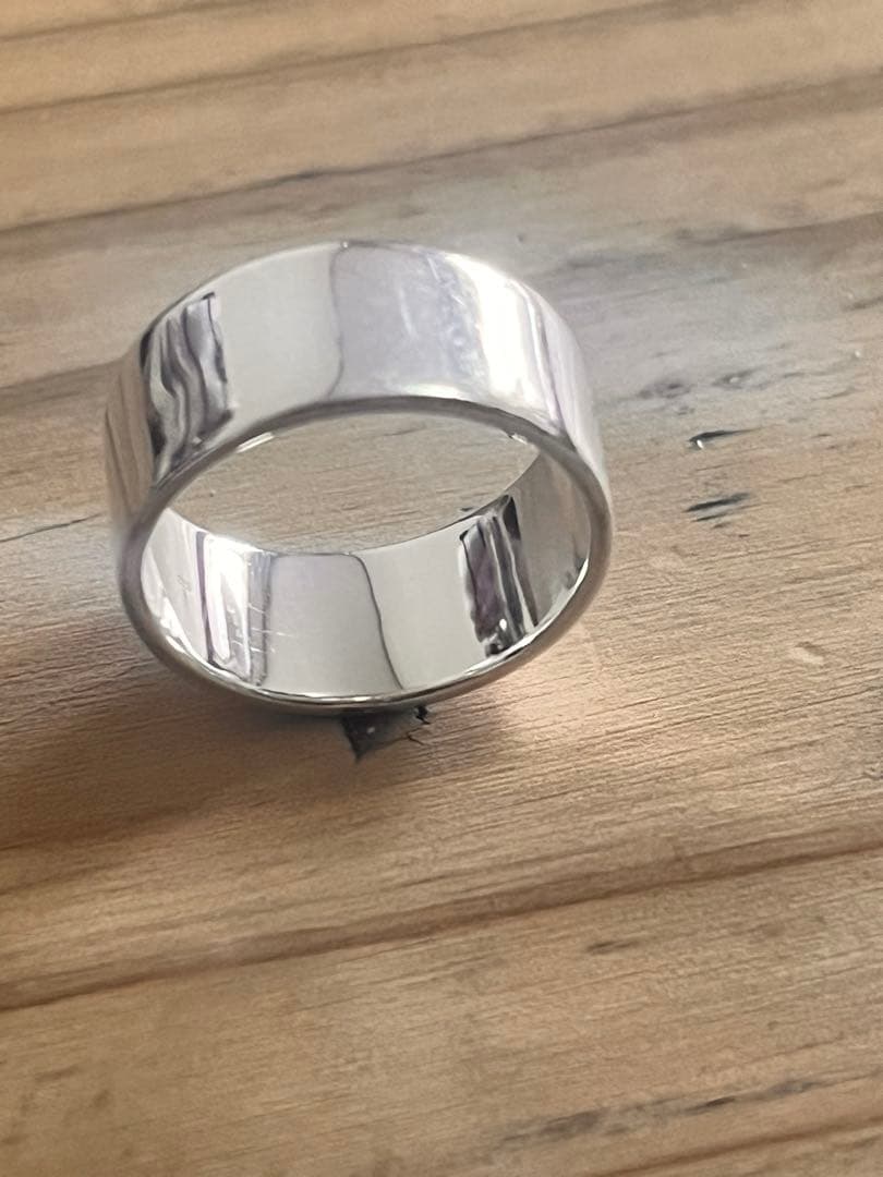 シルバー ファセッテッド リング＋シルバーフラットバンドリングセット