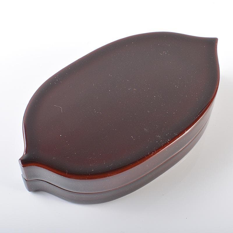 茶道具　加賀蒔絵　中村宗尹作　鵬雲斎好写　笹葉形　香合　共箱　C　R6205