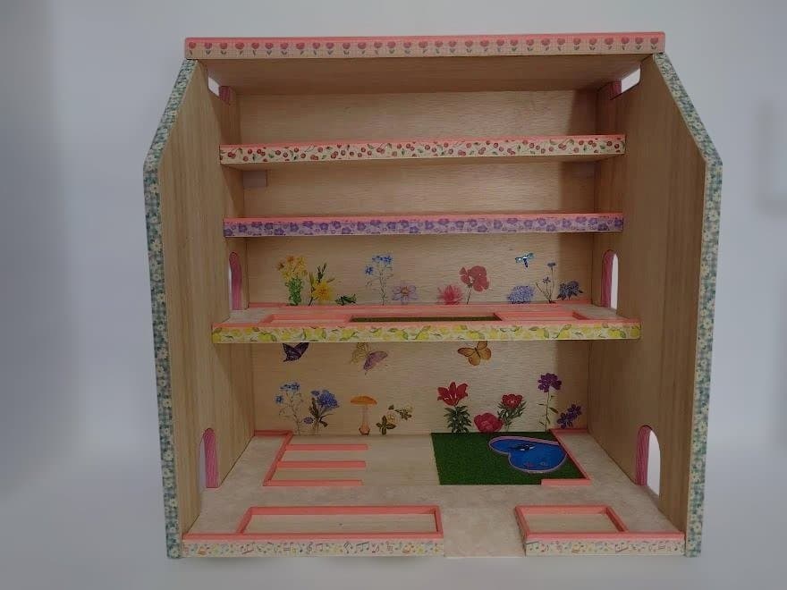 トミカ木製手作り駐車場（スモ－ルピンク）SP02