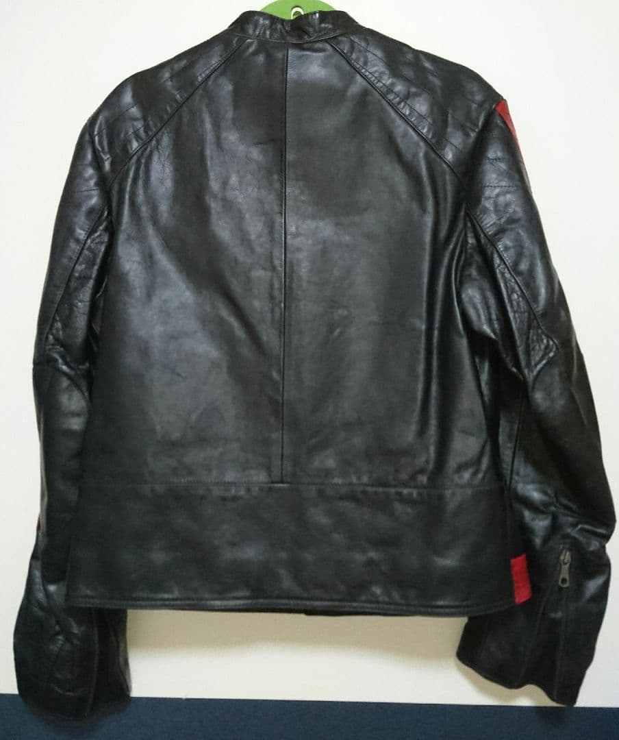 トミーヒルフィガー 本革 赤ライン ライダースジャケット