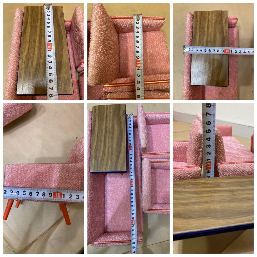 希少 JUNPO TOY ミニチュア家具 ソファ＋テーブル椅子セット　昭和レトロ