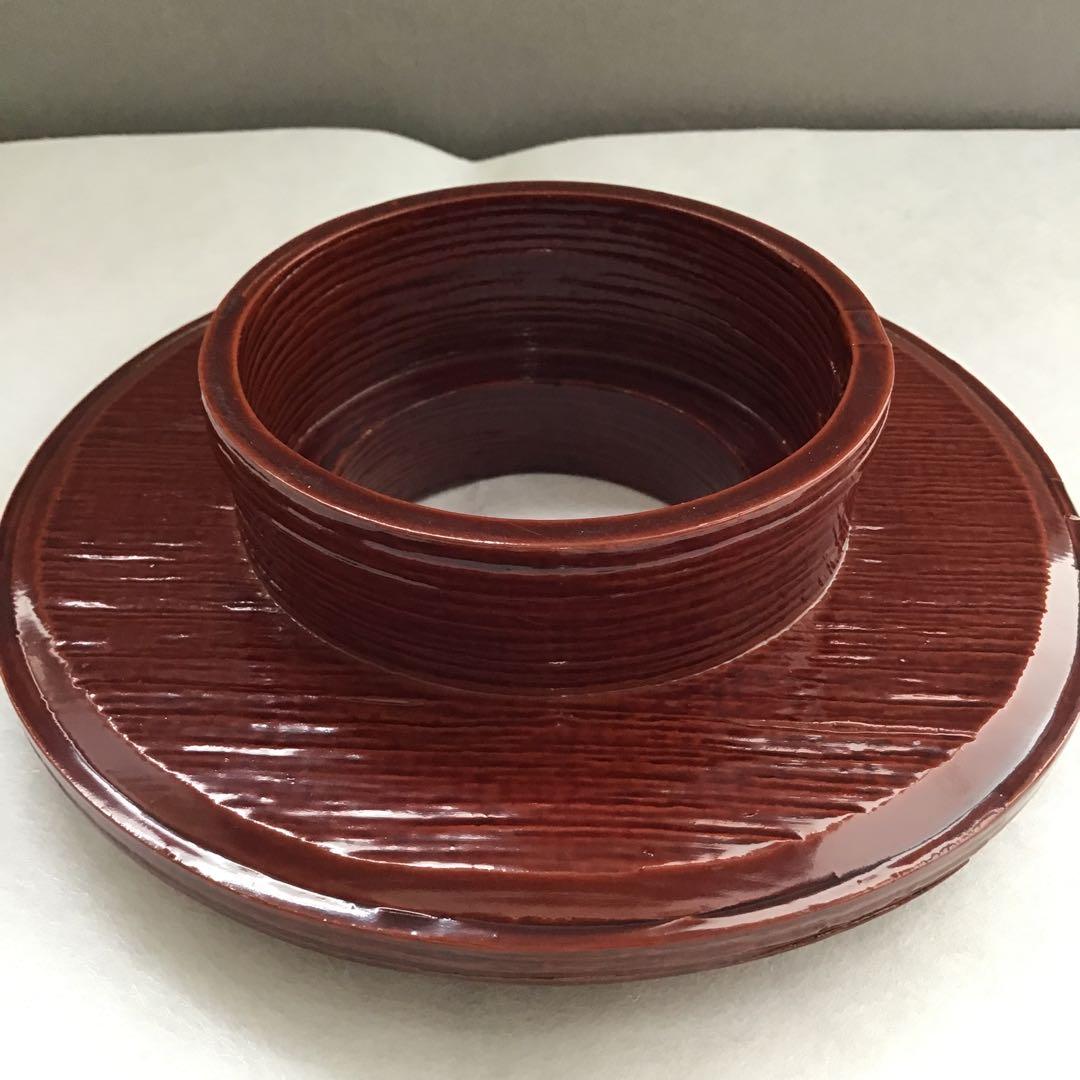 茶道具　柿合わせ天目台　初代楽只斎好　松尾流十代不染斎書付　共箱　N219TD